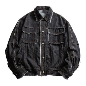 Custom Label <b>Lightweight</b> <b>Denim</b> <b>Jacket</b> 100% cotton Washed Jean <b>Jacket</b> Patch Pockets Oversized <b>Denim</b> <b>Jacket</b> - Product Image 5