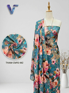 Tissu en Chiffon Imprimé Floral 58/60 Pouces Léger Tissé 100% Polyester Vêtements Sari pour Femmes HQ-ML-545 - Product Image 2