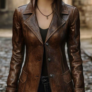 Veste d'hiver en cuir pour femme, conçue pour le confort, la durabilité et un usage quotidien élégant. - Product Image 1