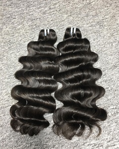 เวียดนามและกัมพูชาที่มีคุณภาพสูง100% บริสุทธิ์จริงดิบเดียวกันหนังกำพร้าชิดร่างกายหยักผ้าผมสีเต็มรูปแบบ - Product Image 3