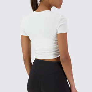 Top Deportivo de Yoga para Mujer, Precio Bajo, Alta Calidad, Manga Corta, Color Sólido, Ecológico, Alta Elasticidad, Camiseta Deportiva - Product Image 6