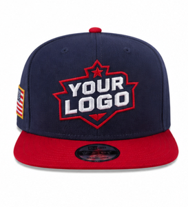 Gorra Snapback Personalizada Azul Marino y Roja, Gorra de Hip Hop de Dos Tonos con Visera Plana, Gorra Snapback con Visera Plana, Gorra de Béisbol con Bordado 3D - Product Image 1
