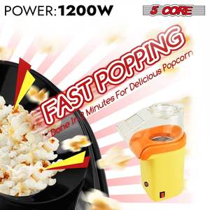 Mini portátil 5Core Popcorn Maker 16 Cup Hot Air Popper Electric Yellow 5Core Popcorn Machine - Product Image 2