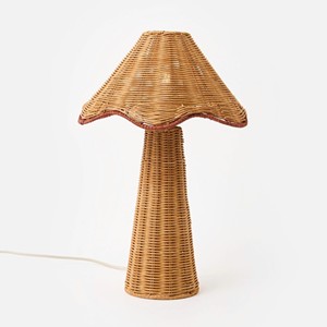 Lampadaire en rotin haut et évasé fait main, éclairage en osier naturel pour l'intérieur du salon - Product Image 1