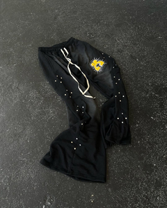 Custom Embroidery Cotton Fleece Oversized <b>Baggy</b> Straight Leg Sweatpants Vintage Distressed Acid Wash <b>Men</b> Sweatpants Man <b>Trouser</b> - Product Image 1