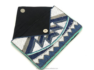 Tribal Handmade Beaded <b>Sequin</b> Clutch Bag Custom Embroidery Purse Luxury Evening Party Wedding <b>Handbag</b> Wholesale Women Girls - Product Image 2