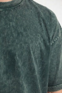 Heavyweight Custom Fabric Oversized Bleached Acid Wash Distressed T-Shirt Featuring Decorative Short Sleeve Unisex Crewneck - Product Image 3