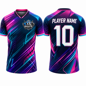 เสื้อฟุตบอลแบบมืออาชีพผ้าถักโพลีเอสเตอร์มีความยืดหยุ่นควบคุมความชื้นน้ำหนักเบาออกแบบได้ตามต้องการ - Product Image 1
