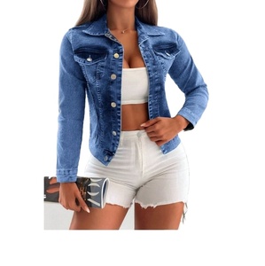 เสื้อแจ็กเก็ตผ้ายีนส์มีกระเป๋าคู่ด้านหน้าผลิตตามสั่งมาใหม่ - Product Image 1