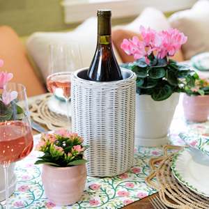 Low price beverage bucket tubs woven rattan ice champagne buckets for drink chiller <b>container</b> - Product Image 5