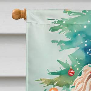 Gran Multicolor Poliéster Caniche Casa de Navidad Bandera Porche Manga Poste Decorativo Patio Banner Obra DE ARTE Colgante de pared - Product Image 3