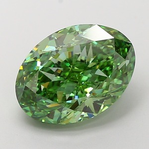 Diamant de laboratoire CVD ovale de 5,01 carats, vert vif fantaisie modifié, clarté VS1, polissage excellent, pierre précieuse de luxe pour bijoux - Product Image 6