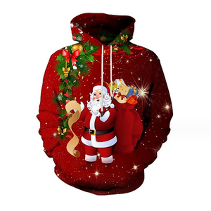 Men's Christmas Santa Graphic <b>Hoodie</b> Green Snowflake Print Pullover Sweatshirt Winter <b>Fleece</b> Top - Product Image 4