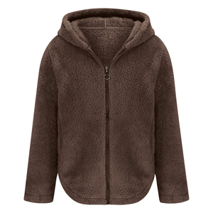 Vente en gros de sweats à capuche en polaire sherpa pour hommes et femmes, chauds, doux, en peluche, avec fermeture éclair, vêtements streetwear personnalisés, fournisseur - Product Image 3