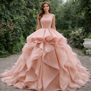 Robe de bal rose style occidental pour femme, robe de mariée rose pour femme, robes de mariée, robes de bal de promo - Product Image 1