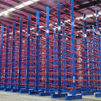 Étagère cantilever robuste à 5 niveaux en acier chromé réglable, installation suspendue, certifiée CE, capacité 1500 kg/bras