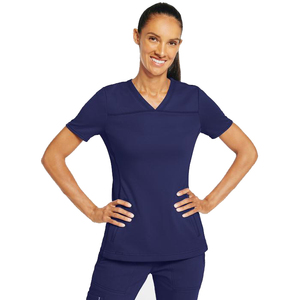 Conjunto de Uniforme Médico para Mujer, Transpirable, Elástico, de Pierna Recta, Manga Corta, Color Gris Púrpura, Funcional, para Lavandería - Product Image 2