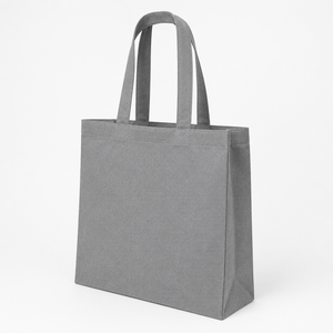 Bolsa de Tela de Algodón Reciclado con Bolsillo Interior y Base Reforzada, 225 GSM, Gris, Ecológica, con Logotipo Personalizado, para Compras al por Mayor - Product Image 6