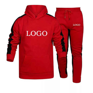 Unisex Hooded Tracksuit Set Cream Black Full Length Casual Cotton <b>Sweatshirt</b> Pants With Logo Heat Transfer Printing - Product Image 5