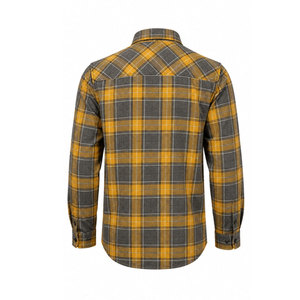 OEM High Quality Yellow Black <b>Checkered</b> Men Casual Long Sleeve Shirts Low MOQ Trucker Plaid <b>Jacket</b> Top Cheap Price Flannel Shirt - Product Image 3