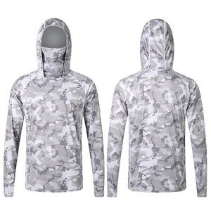 เสื้อฮู้ดดี้ลายพรางสำหรับตกปลา แขนยาว ป้องกันแสงแดด พร้อมหน้ากาก สำหรับผู้ชาย เสื้อผ้ากีฬากลางแจ้ง ขายส่ง OEM - Product Image 1