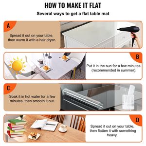 Disposable Clear <b>Table</b> <b>Cover</b> Protector 96"x46" 2mm Thick Desk Pad for Dining Room - Product Image 3