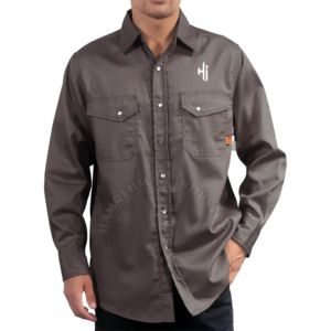 Long Sleeve Button up Flame Retardant Snap Fr <b>Welding</b> <b>Shirt</b> Wholesale Protective Long Sleeve <b>Shirt</b> for <b>Welding</b> and Cutting Heat - Product Image 1