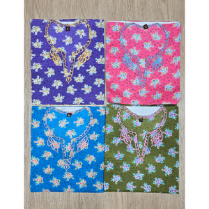 Baju Kurung Kedah Traditionnel pour Femme, Coupe Ample Longueur Hanche, Manches Courtes, Imprimé Métallisé, Vêtement de Mode pour Fête et Mariage, Qualité Export - Product Image 4