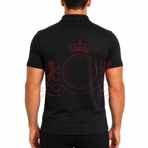 Export Quality Black Polo Shirt <b>Classic</b> Style Soft Cotton Fabric Breathable Comfortable Short Sleeve Daily Outfit - Product Image 2