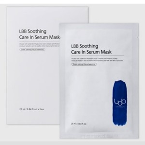 Masque en tissu LBB Coréen Apaisant au Sérum 25ml x 5 unités Fabriqué en Corée 25mlx5 Acide Hyaluronique Blanc - Product Image 1