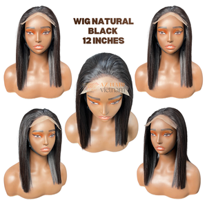วิกผมตรงแบบขายส่ง 5x5 Swiss Lace Frontal Bob Wig ผมเวียดนามแท้ เรียงเกล็ดผมอย่างดี ผมแท้ Remy - Product Image 2