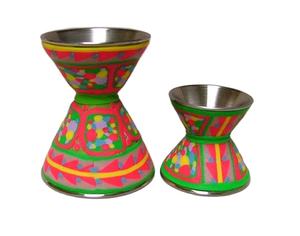 Modern Hand Painted Metal Cocktail Jigger with Floral Design, Double Sided Measuring <b>Cup</b> for Bar, Pub, Hotel & Home Use - Product Image 1