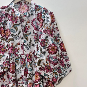 Vestido Casual Midi para Mujer, Tejido 100% Algodón, Liso, Manga Corta, Cintura Imperio, Estilo Babydoll, Cuello en V, Holgado, Funcional - Product Image 2