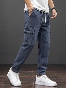 Jeans Cargo Azules para Hombre, Cintura Media, Corte Regular, Algodón Denim, Estilo Casual, para Primavera - Product Image 6