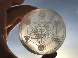 Plaques de charge gravées Selenait Metatron Crystal Star Reiki – Magnifiques, achat en gros Inde - Product Image 3