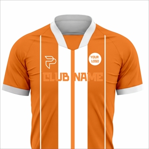 Ensemble de maillots de football rayés orange personnalisés pour hommes, manches courtes, polyester respirant, uniforme d'équipe avec numéro et nom du club - Product Image 4