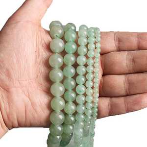 ลูกปัดหินอะเวนเจอรีนสีเขียวธรรมชาติ เกรดพรีเมียม สำหรับทำเครื่องประดับ สร้อยข้อมือ สร้อยคอ DIY อุปกรณ์เสริมเสน่ห์ - Product Image 4