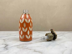 Dispensador de Jabón Decorativo Naranja con Incrustaciones de Madreperla en Forma de Hoja, Elegante Botella con Bomba para Loción, para Baño, Lavabo de Cocina - Product Image 6