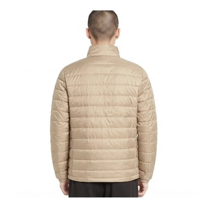 Veste d'hiver légère en duvet pour homme, col montant, manteau matelassé décontracté, coupe-vent chaud, fermeture éclair intégrale, couleur kaki - Product Image 2