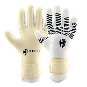 Gants de gardien de but de football professionnels blancs pour jeunes et adultes, nouveau design avec latex et protection des doigts, confortables - Product Image 1