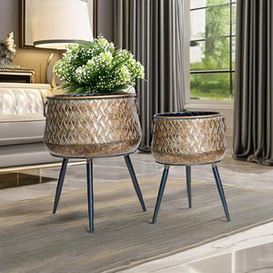 Florero de Metal de hierro de alta calidad para sala de estar, maceta, decoración personalizada para el hogar, Decoración de mesa decorativa, Hotel hecho en La India - Product Image 2