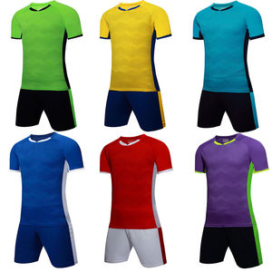 ชุดเสื้อและกางเกงฟุตบอลชาย สีตัดต่อ ระบายอากาศ แห้งเร็ว ซับเหงื่อ ทรงสปอร์ต สำหรับผู้ใหญ่ ชุดทีม - Product Image 1