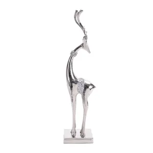 Sculpture en métal de mère gazelle et bébé gazelle, statue d'antilope de luxe pour le salon, le bureau, l'hôtel et la décoration de table - Product Image 1