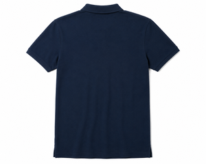 Men's <b>Navy</b> <b>Blue</b> Short Sleeve Polo <b>Shirt</b> 100% Cotton Regular Fit Solid Color Casual Knitted Pique Collar - Product Image 2