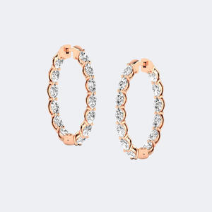 Pendientes de aro con diseño de barra en forma de marquise de 3.90 quilates de peso total - Product Image 3