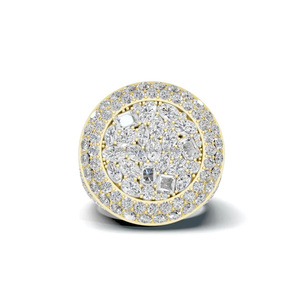 Luxury Women's 925 Sterling Silver Moissanite Diamond <b>Cocktail</b> <b>Ring</b> Pave and Halo Setting Flower Mixed Shape Wedding Jewelry - Product Image 1