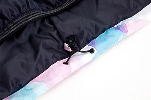 Chaqueta de Esquí y Snowboard para Mujer, Color Rosa Pastel, Azul Agua, Lila, Blanco, Estampado Acuarela, con Capucha, Impermeable, con Cierre de Cremallera - Product Image 2