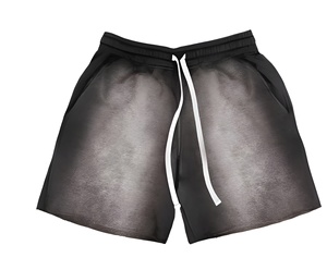 Shorts en coton bleu clair pour homme, avec poches, cordon de serrage, taille élastique, décontractés, respirants, en tissu tissé, mi-longs - Product Image 5