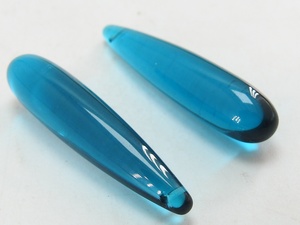 Perles en verre de quartz Paraiba de 35 mm en forme de goutte allongée, paire assortie, pour la fabrication de boucles d'oreilles DIY, matériel de fabrication de bijoux en gros - Product Image 3