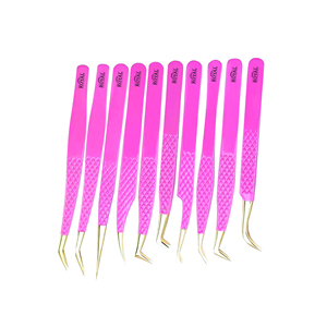 Juego de Pinzas para Pestañas de 10 Piezas con Estuche Magnético, Marca Privada, Las Mejores Herramientas para Pestañas, Pinzas para Extensión de Pestañas - Product Image 5